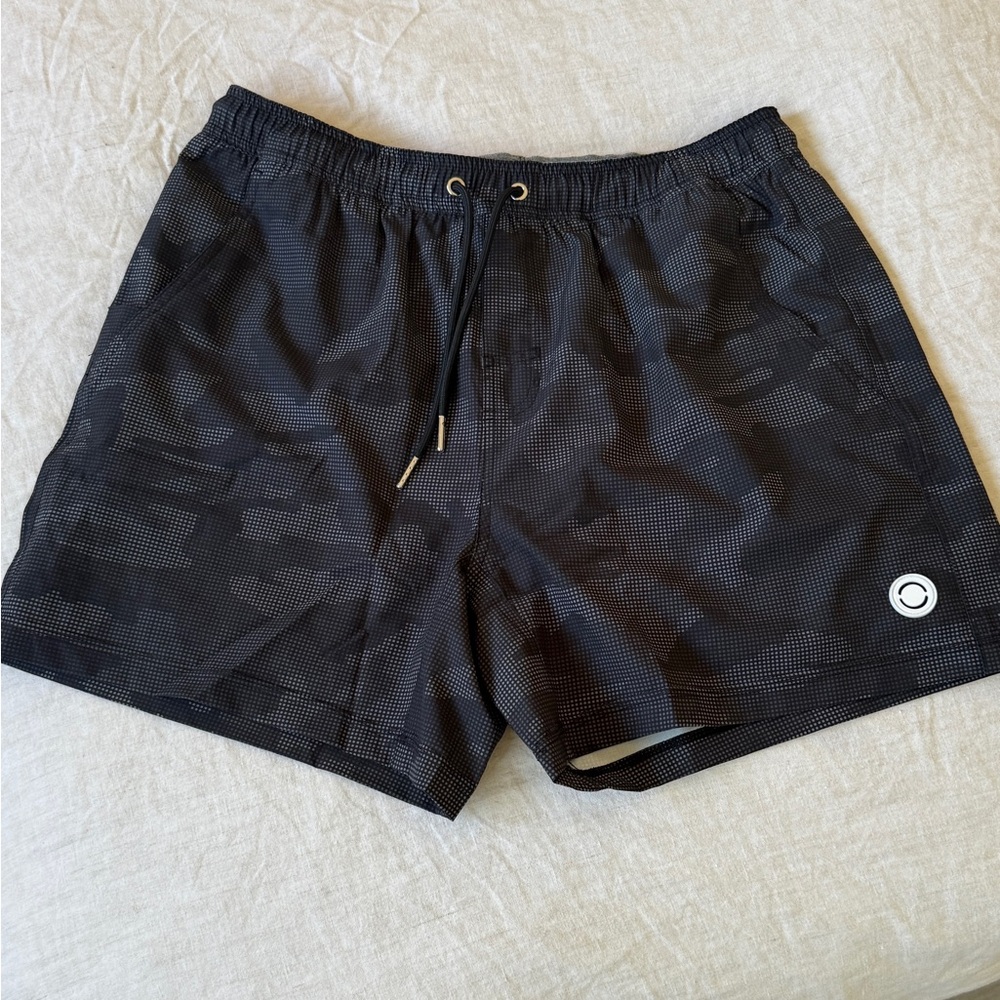 Black Patterned Athletic running Shorts
